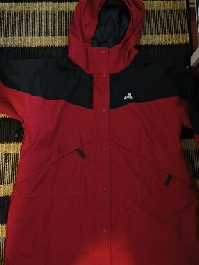 EMS Women's Red and Black Hooded Ski Jacket